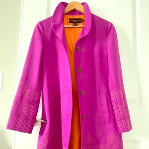 Shanghai Tang spring fall coat pink w embroidery